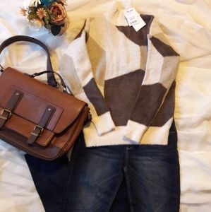 Michelle Nicole brown wool acrylic pullover